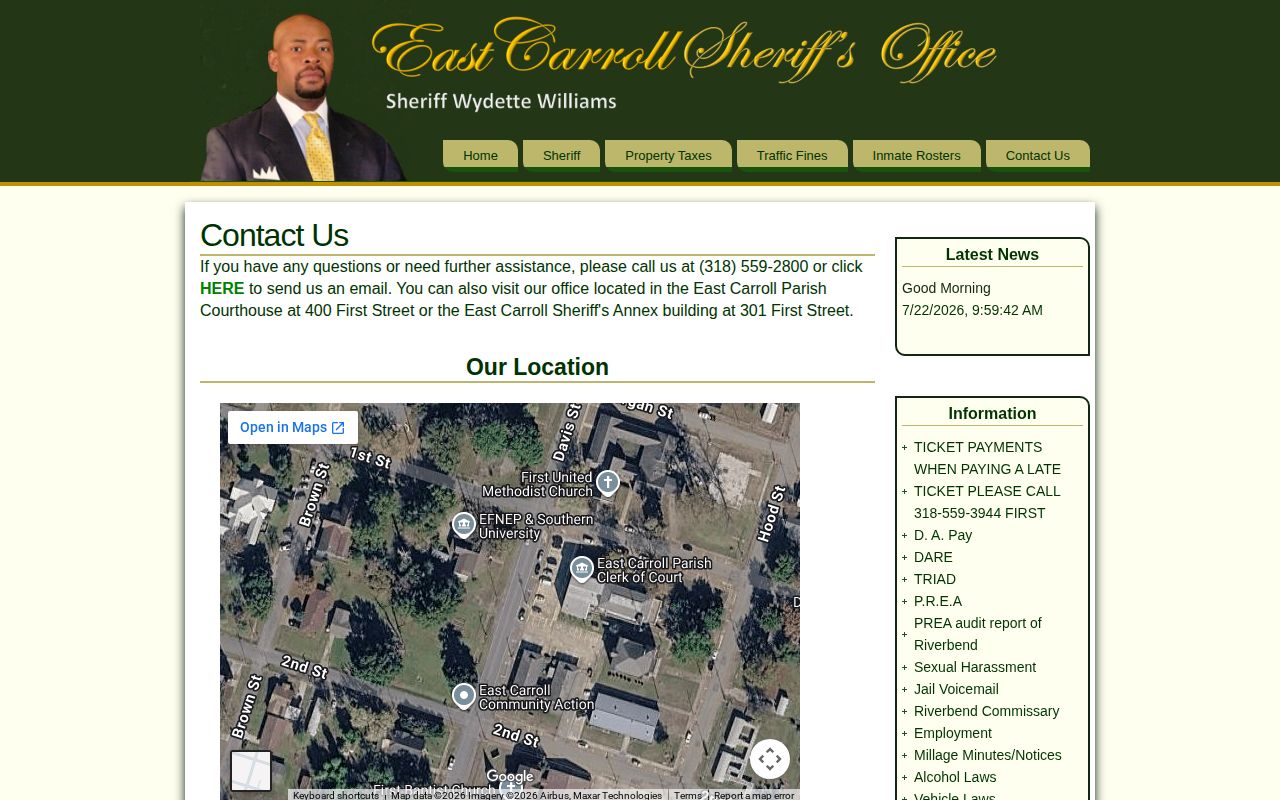 East Carroll Detention Center release records contact information
