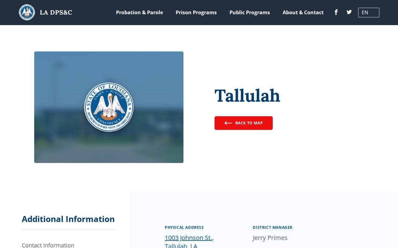 East Carroll Parish parole and probation office coverage in Tallulah