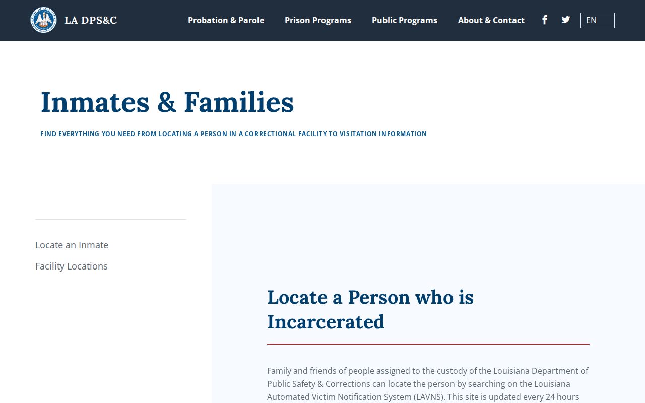 Louisiana DPS&C release search information for East Carroll Parish